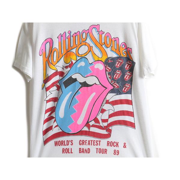 80s USA製 ☆ ローリング ストーンズ 1989 ツアー 染込み プリント