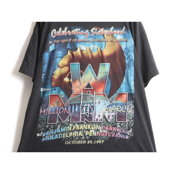 90s ☆ 97年製 MILLION WOMAN MARCH 両面 プリント 半袖 Tシャツ