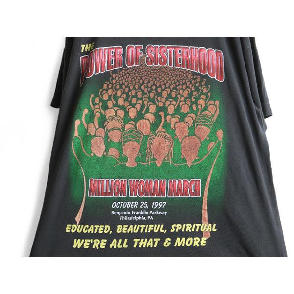 90s ☆ 97年製 MILLION WOMAN MARCH 両面 プリント 半袖 Tシャツ