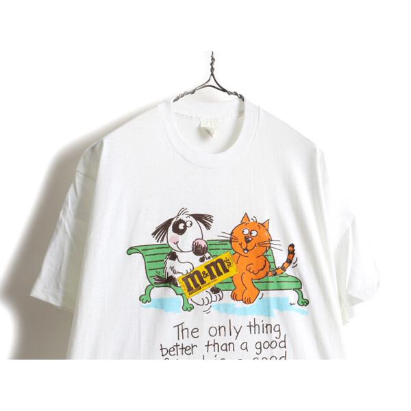 80s USA製 大きいサイズ XL ☆ M&Ms 企業 プリント 半袖 Tシャツ