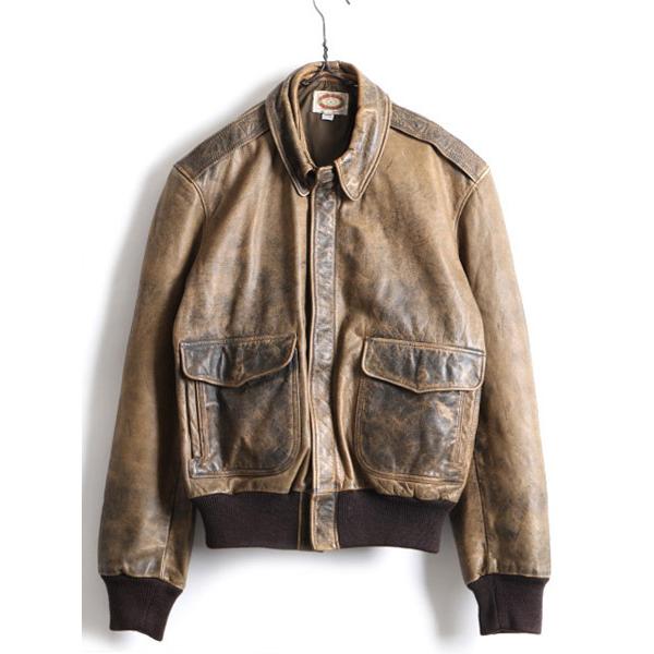 年末のプロモーション大特価 7 還元 12 8 大感謝祭 古 程 L 40 メンズ ジャケット レザー タイプ フライト A 2 バナナリパブリック Republic Banana ビンテージ Usa製 80s ジャケット