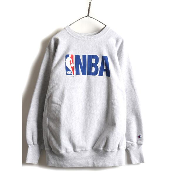 90s USA製 ★ チャンピオン リバースウィーブ NBA ロゴ プリント スウェット ( メンズ XL ) 古着 90年代