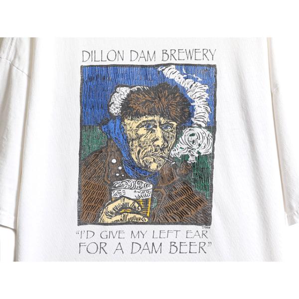 90s 00s ☆ ゴッホ 自画像 アート パロディ プリント 半袖 Tシャツ