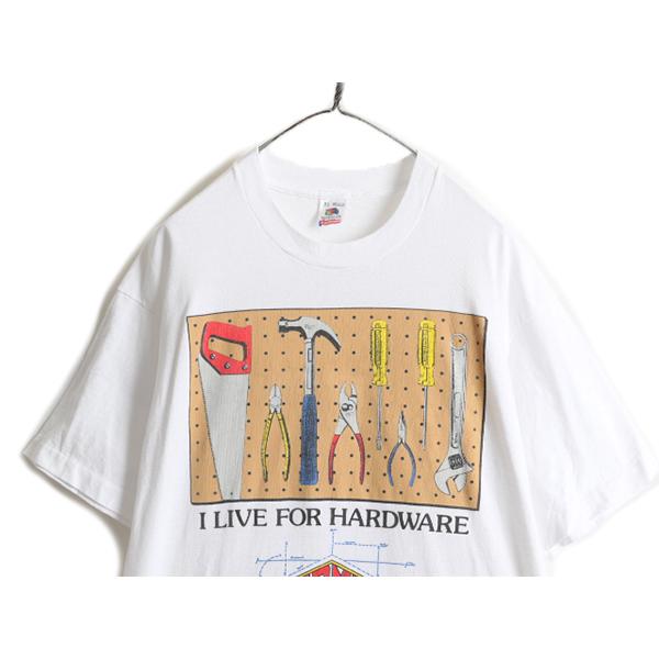 90s USA製 ★ HOME IMPROVEMENT ドラマ プリント Tシャツ メンズ XL / 90年代 映画 ムービー 工具 アート 白 オフィシャル 当時物 イラスト｜tzdfb97470｜02