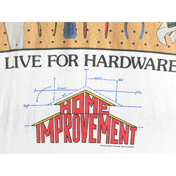 90s USA製 ★ HOME IMPROVEMENT ドラマ プリント Tシャツ メンズ XL / 90年代 映画 ムービー 工具 アート 白 オフィシャル 当時物 イラスト｜tzdfb97470｜04