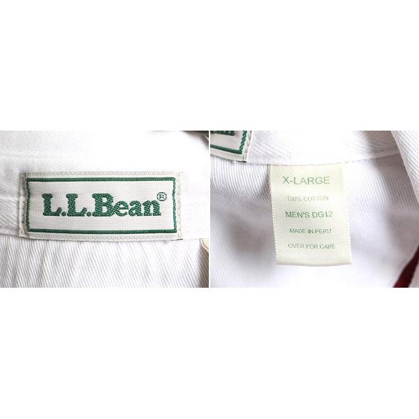 90s 大きいサイズ XL ■ LLBean ボーダー 長袖 ラガーシャツ ( メンズ ) 古着 90年代 エルエルビーン 長袖シャツ ラグビー LLビーン エンジ｜tzdfb97470｜04