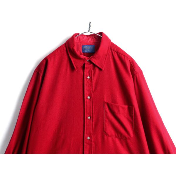70's USA製 ビンテージ 大きいサイズ XL  ペンドルトン 長袖 ウール シャツ ( メンズ ) 古着 長袖シャツ 70年代  PENDLETON 胸ポケット 赤 :x-dcd16y21n05:Master Plan - 通販 - Yahoo!ショッピング