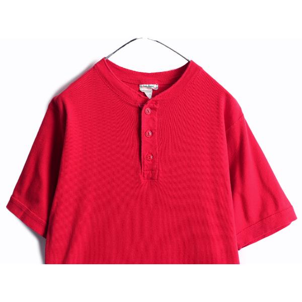80s 90s USA製 ■ エルエルビーン ヘンリーネック 半袖 Tシャツ メンズ M / 80年代 90年代 LLBEAN オールド LLビーン ビンテージ 旧タグ 赤｜tzdfb97470｜02