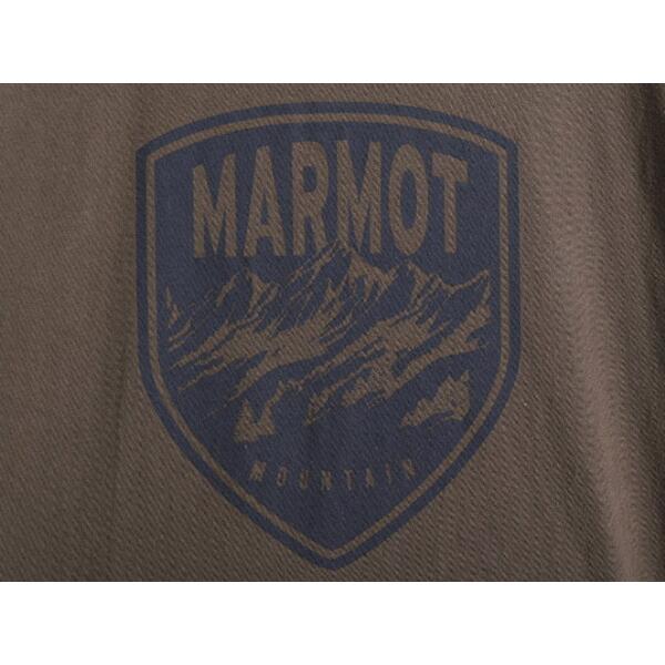 ■ Marmot マーモット オーガニック コットン ロゴ プリント 半袖 Tシャツ ( 男性 メンズ M ) 古着 プリントT ロゴT 半袖Tシャツ ブラウン｜tzdfb97470｜03