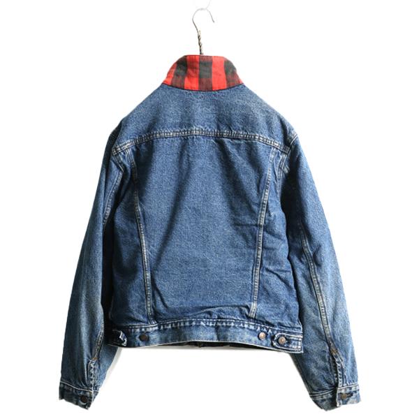 80s USA製 リーバイス 70411 デニム ジャケット 42 メンズ S 80年代 ヴィンテージ チェック ライナー付き Levis ジージャン ブルゾン 濃紺｜tzdfb97470｜07