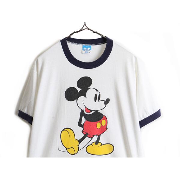 80s USA製 □ ディズニー オフィシャル ミッキー マウス プリント 半袖