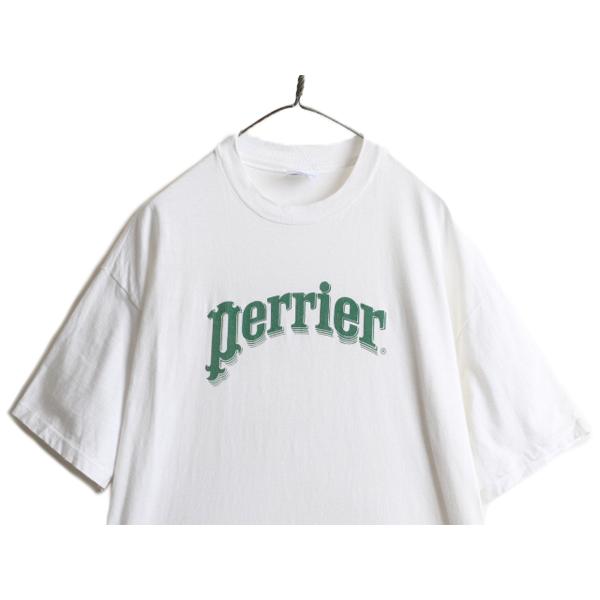 90s USA製 ■ ペリエ ロゴ プリント Tシャツ メンズ XL / 90年代 PERRIER オールド 企業 当時物 イラスト シングルステッチ ヘビーウェイト｜tzdfb97470｜02