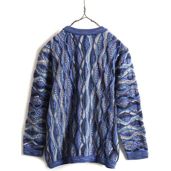 90s オーストラリア製 COOGI 3D 立体編み コットン ニット セーター 12 レディース S 程/ 90年代 オールド クージー 総柄 ヒップホップ :y-mrd14y23n06:Master Plan 通販 クージ X アトモス COOGI X ATMOS ニット PO CN ブルー (BLUE) 21FA-I