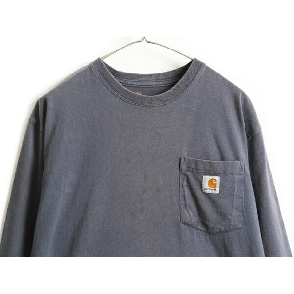 □ カーハート CARHARTT ポケット付き 長袖 Tシャツ ( メンズ M ) 古着