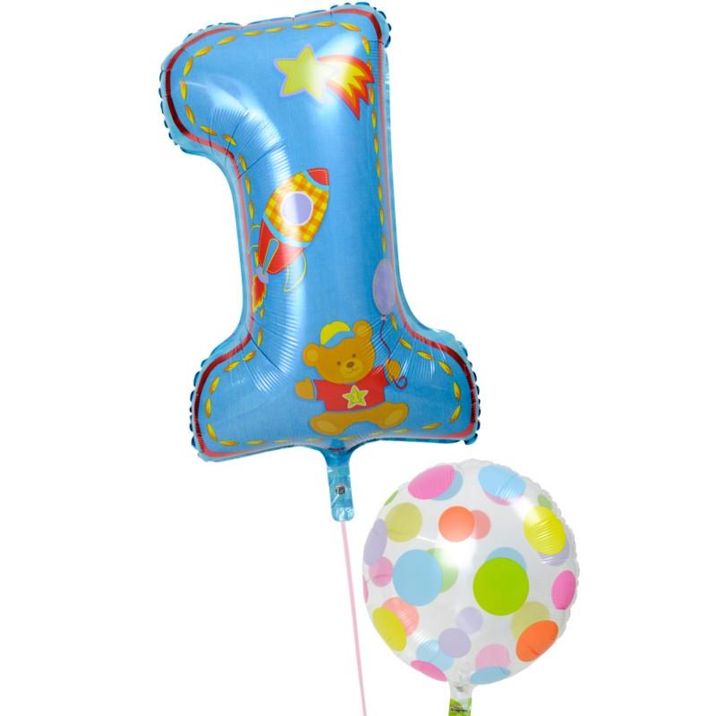 バルーン ギフト 1才 誕生日 電報 風船 装飾 ファーストバースデー11 男の子用｜u-balloon