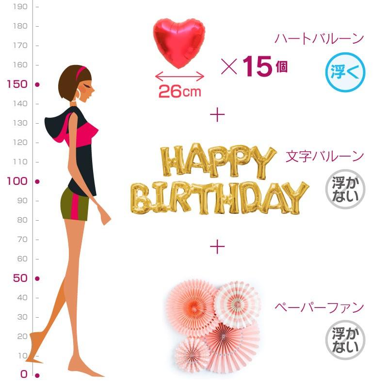 誕生日 飾り 付け バルーン パーティーセット 赤いハート 文字バルーン ペーパーファン G Pty 0004 ユーバルーン 通販 Yahoo ショッピング