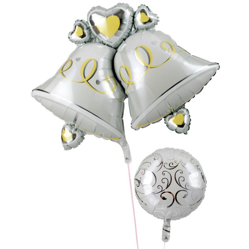 バルーン 結婚式 電報 風船 装飾 ギフト ウェディングベル ホワイト 結婚式バルーン15｜u-balloon