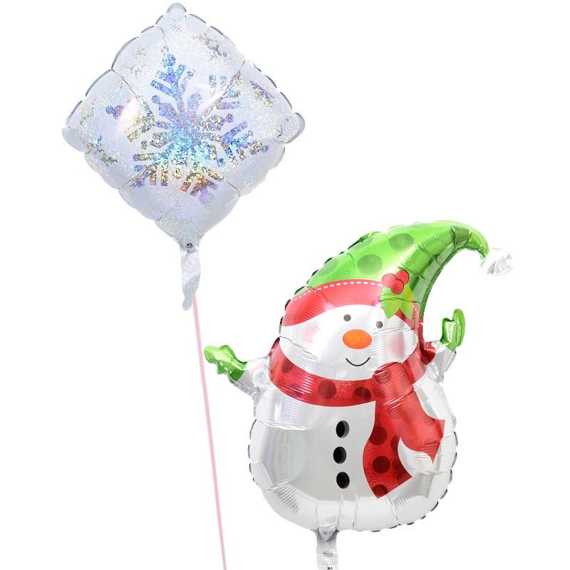バルーン ギフト クリスマス プレゼント お祝い 電報 風船 装飾 雪の結晶 スノーマン クリスマスバルーン7｜u-balloon