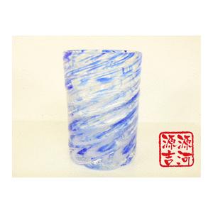 源河源吉琉球ガラス工房 シェルクリアグラス 大 青 B 沖縄石垣島のお土産屋 ヤフー店 通販 Yahoo ショッピング