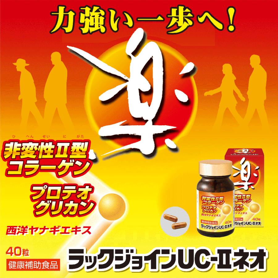 健康食品 非変性 II型 コラーゲン サプリメント ラックジョインUC-IIネオ 40カプセル UC-2 ふしぶし 応援 西洋ヤナギ 軟骨成分 すっきり成分　 | ユニテックメディカル | 04