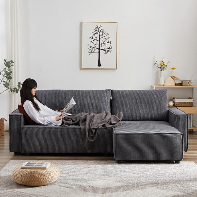 送料無料】ソファベッド カウチ 3人掛け ファブリック L型カウチ 送料無料】ソファベッド カウチ 3人掛け ファブリック L型カウチ