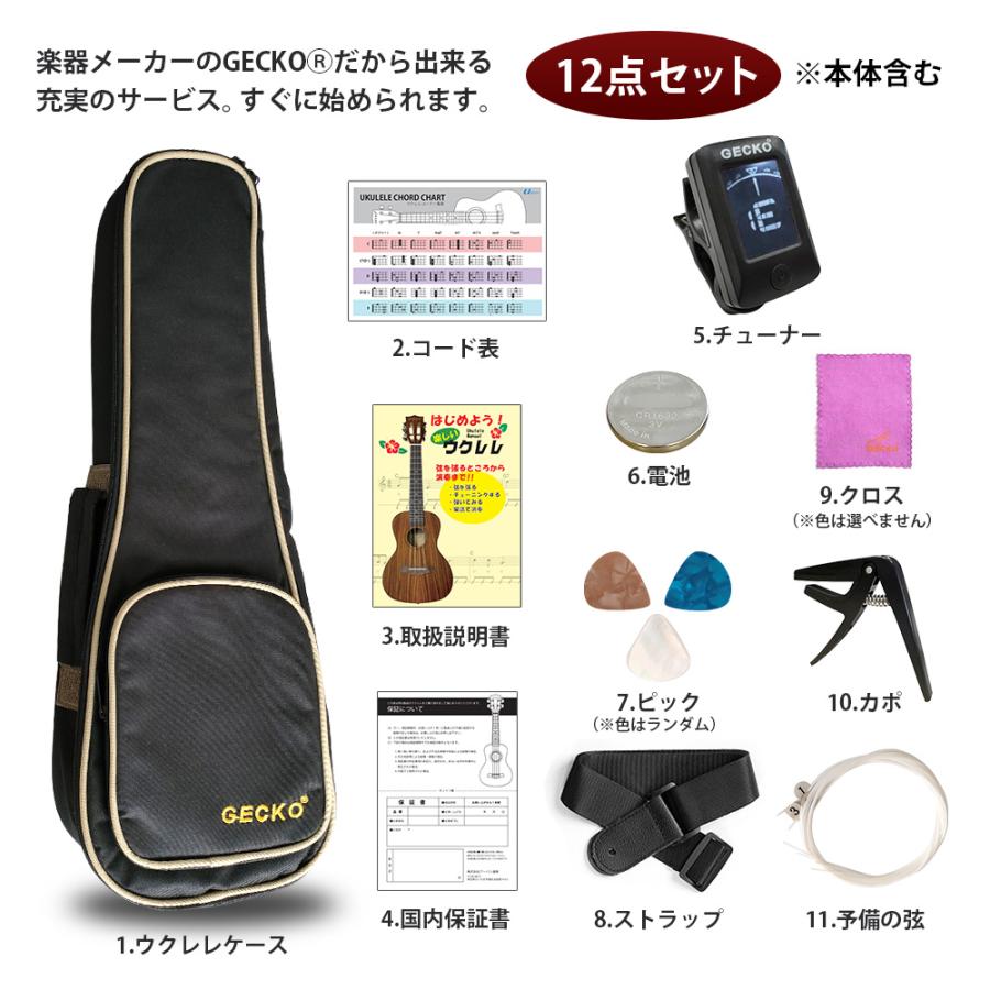 ウクレレ 21インチ ソプラノ 12点 セット 初心者 U21M (チューナー 