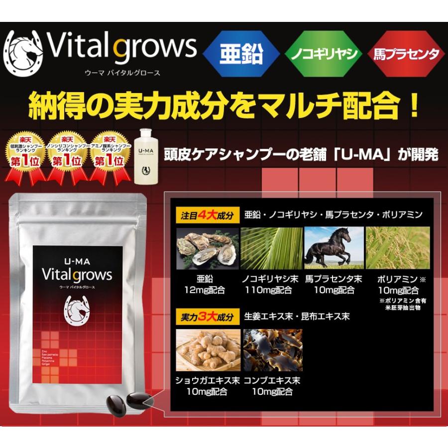 U-MA Vital grows 3袋セットサプリ ノコギリヤシ 亜鉛 ウーマバイタルグロース サプリメント｜u-ma-store｜16