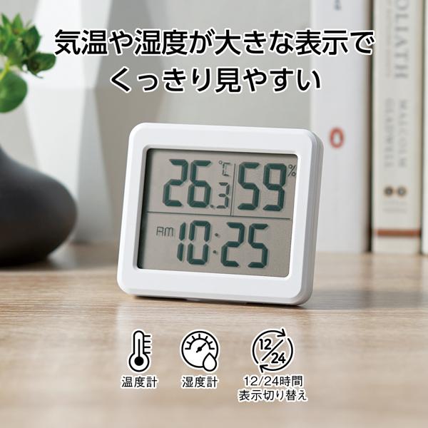 温湿度計 デジタル 温度計 湿度計 高精度 温湿度計付き 時計 マグネット おしゃれ シンプル 室外 室内 測定器 敬老の日 送料無料 2M◇ 温湿度計MT |  | 01