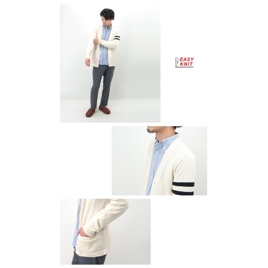 EASY KNIT イージーニット ユニセックス ライン入りVネックカーディガン(NEK1001CA)(FW)(23F5-7)｜u-oak｜09