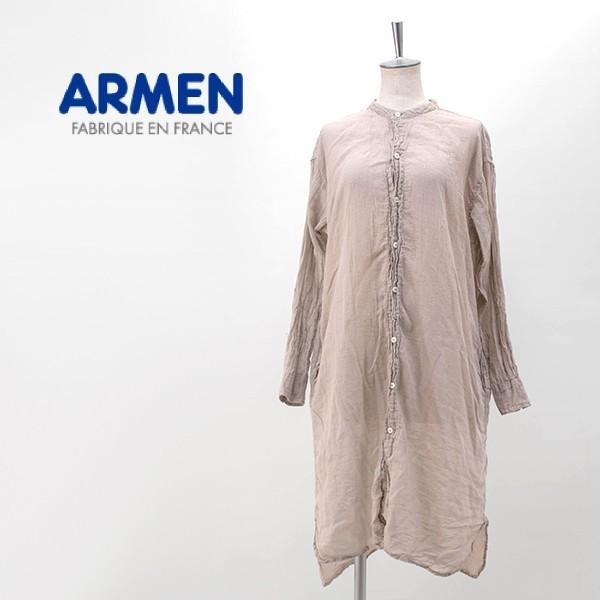 (SALE 50%OFF)ARMEN アーメン レディース コットンガーゼ バンドカラーロングシャツ(INAM1902GD)(BASIC)(返品交換不可)｜u-oak