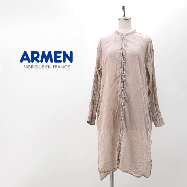 (SALE 50%OFF)ARMEN アーメン レディース コットンガーゼ バンドカラーロングシャツ(INAM1902GD)(BASIC)(返品交換不可)｜u-oak｜05