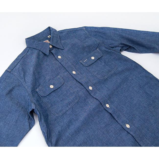SUGAR CANE シュガーケーン メンズ ブルーシャンブレーワークシャツ(SC27850)(2024SS)｜u-oak｜05