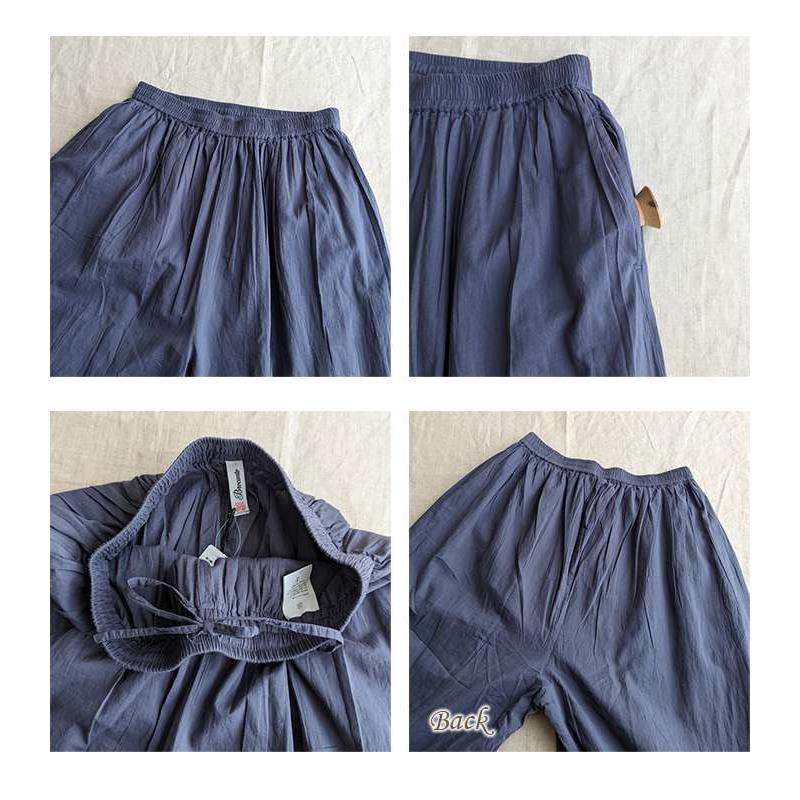 Brocante ブロカント しっとりインド綿ワイドパンツ ゆったり穿ける
