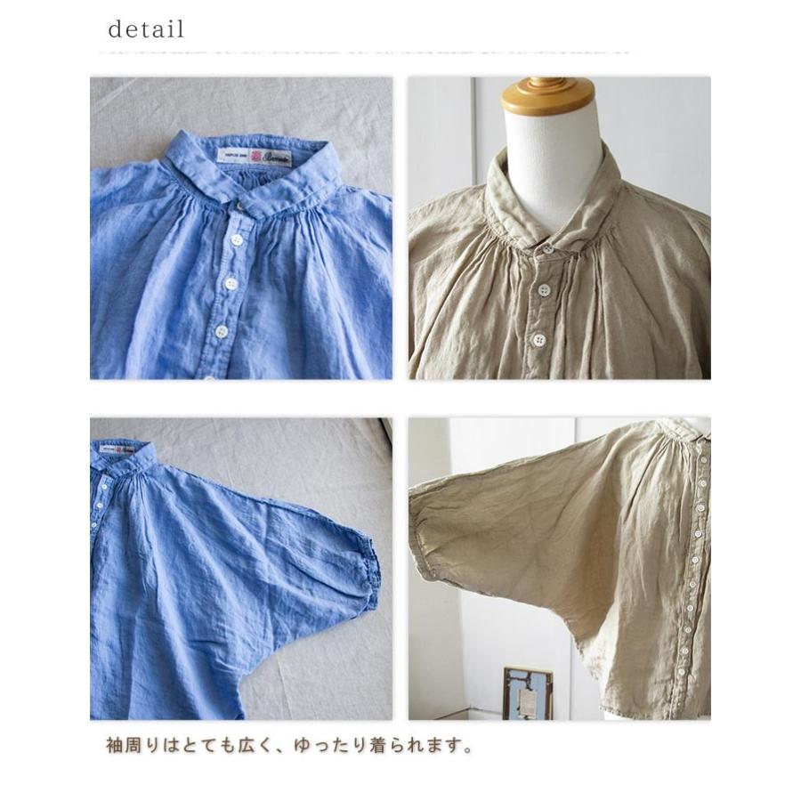 Brocante ブロカント シャツ リネン ワイド グランシャツ レディース