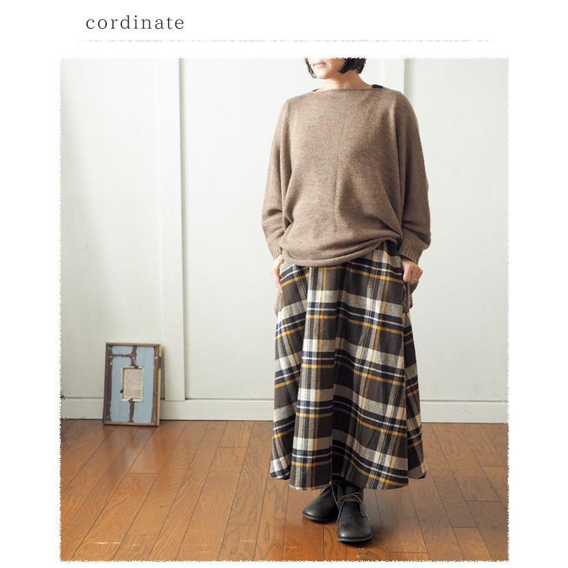 こっくりチェック柄ロングスカート 起毛コットンの温かみあるチェックスカート レディース フレアシルエット ナチュラル 秋 冬 Dgy ディージーワイ Dg D5943 Urala うらら 通販 Yahoo ショッピング