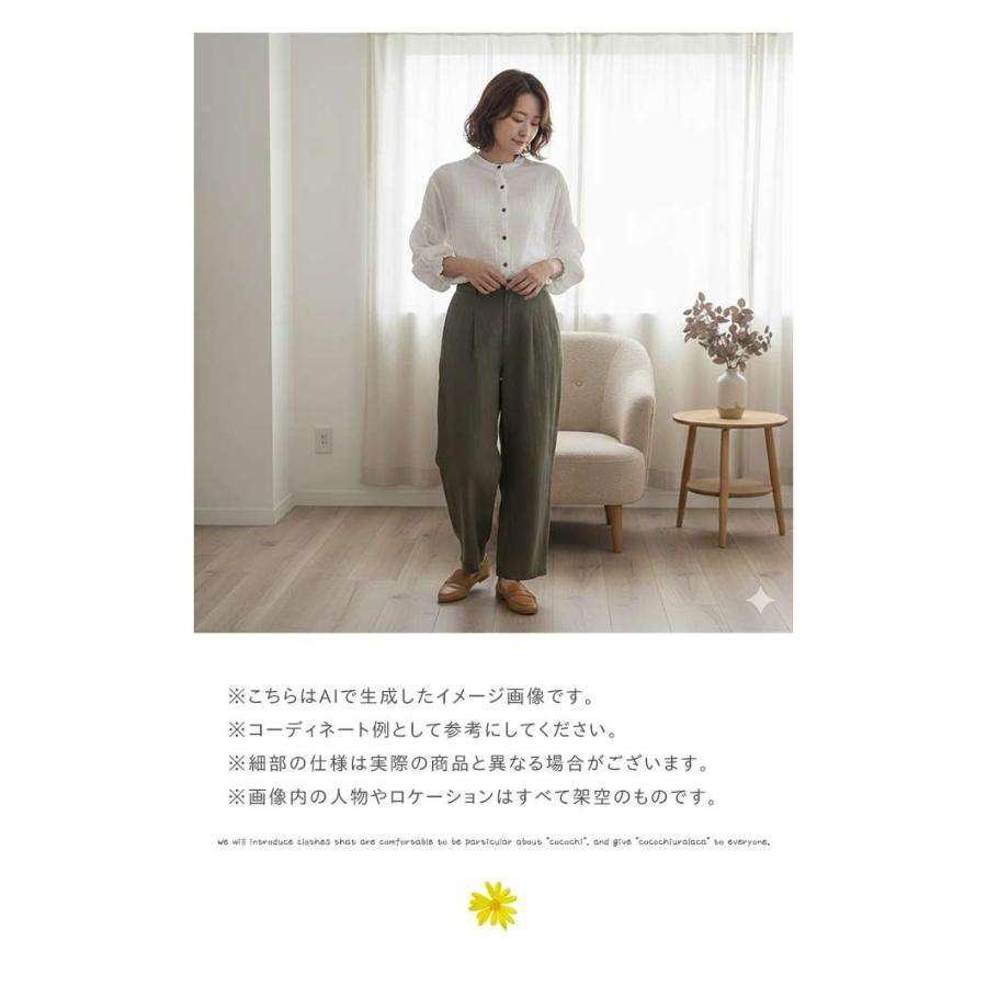 Dgy ディージーワイ ダブルガーゼボリュームブラウス スタンドカラー 