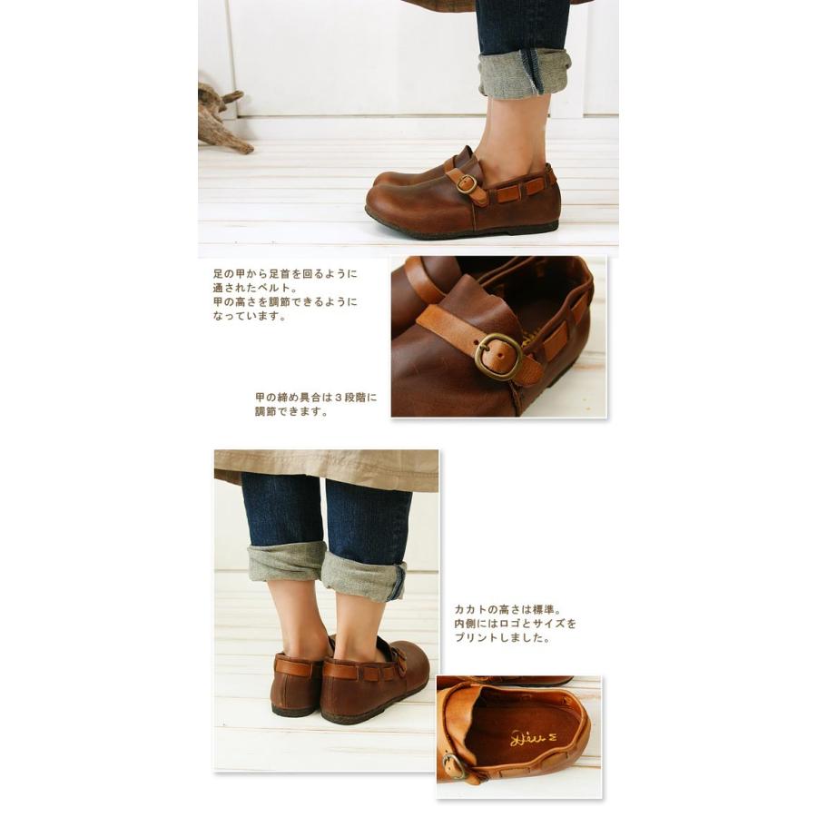 C.I.L. つま先ぽっこり ベルト付きオブリークレザーシューズ Diu C.I.L. つま先ぽっこり ベルト付きオブリークレザーシューズ Diu