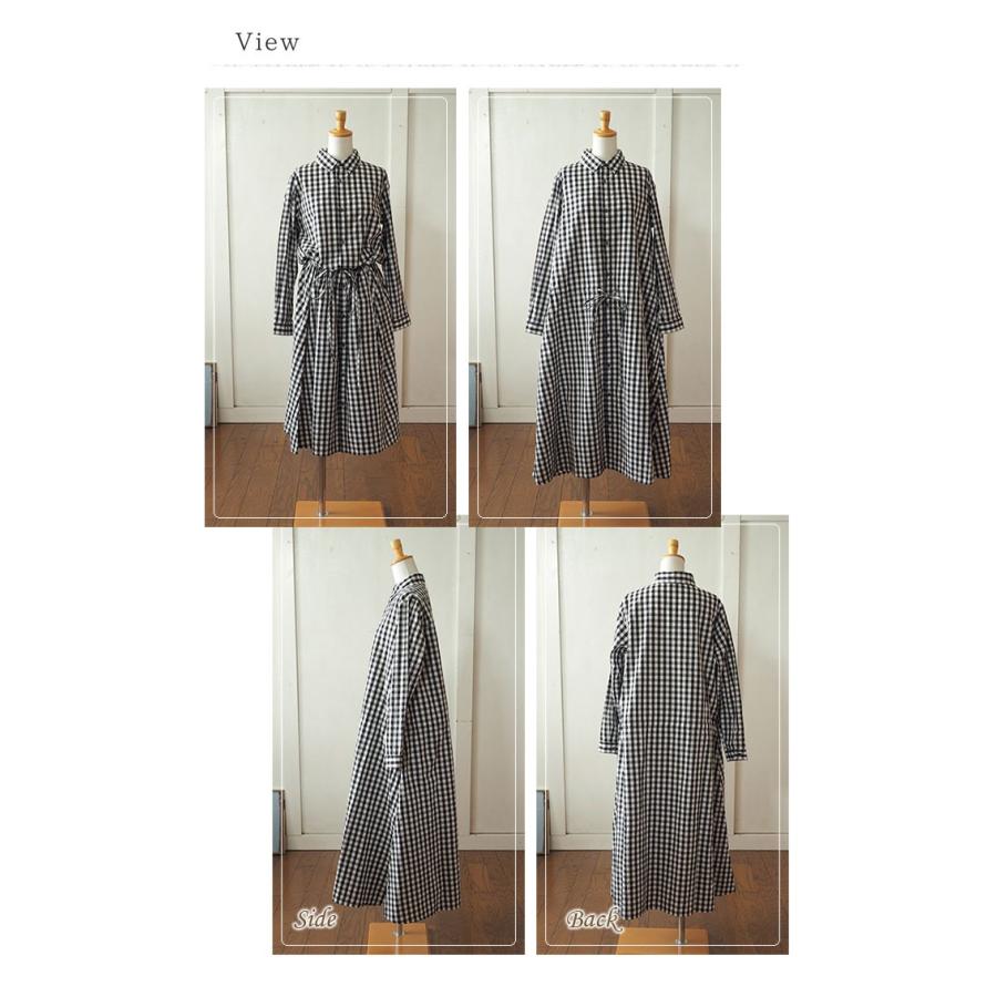 ICHI（イチ） ギンガムチェックワンピース チェック柄ロングワイド