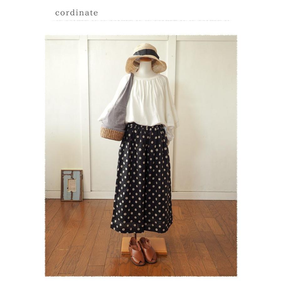 ICHI（イチ） ドットパンツ 手書き風ドット柄ワイドパンツ フル