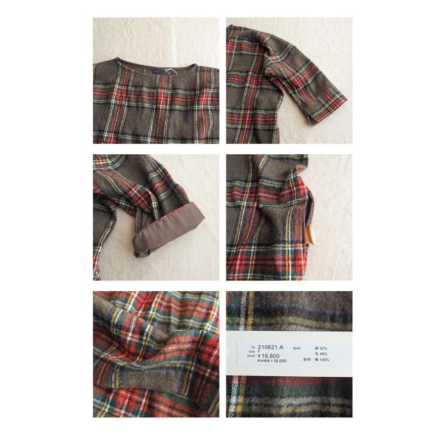 【美品】ICHI イチ ウールガーゼチェックロングワンピース ICHI イチ ウールガーゼ生地チェック柄ロングワイドワンピース