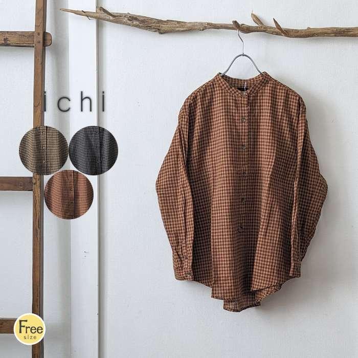 ICHI（イチ） セール20％ ギンガムチェックワイドプルオーバーシャツ