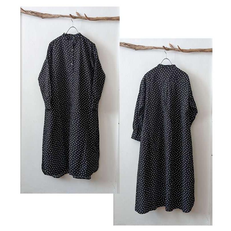 ICHI Antiquités ドット柄シャツワンピース ICHI Antiquités ドット柄