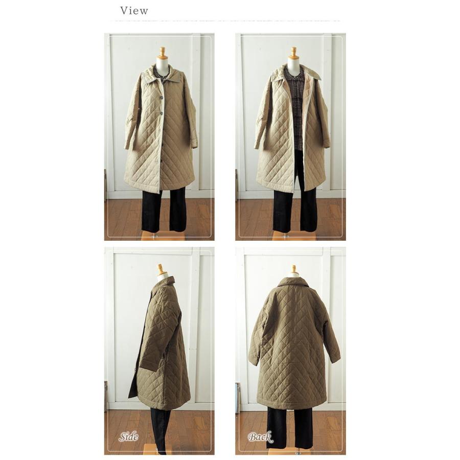 キルティングコート 裏毛付きの軽くてあたたかな襟付きロングコート 長袖 キルト 前開き ロング丈 レディース ナチュラル Sunvalley サンバレー Sv Se Urala うらら 通販 Yahoo ショッピング