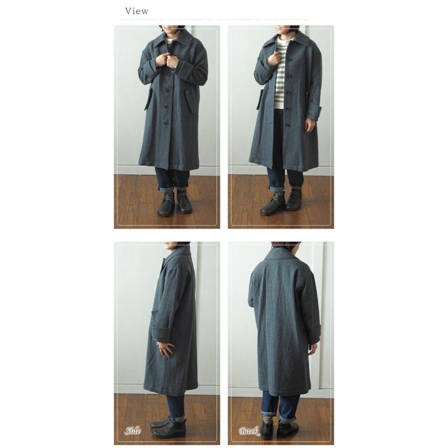 YARRA ヤラ きれいめウールコート 上質ウール100％の大きめ襟ステン