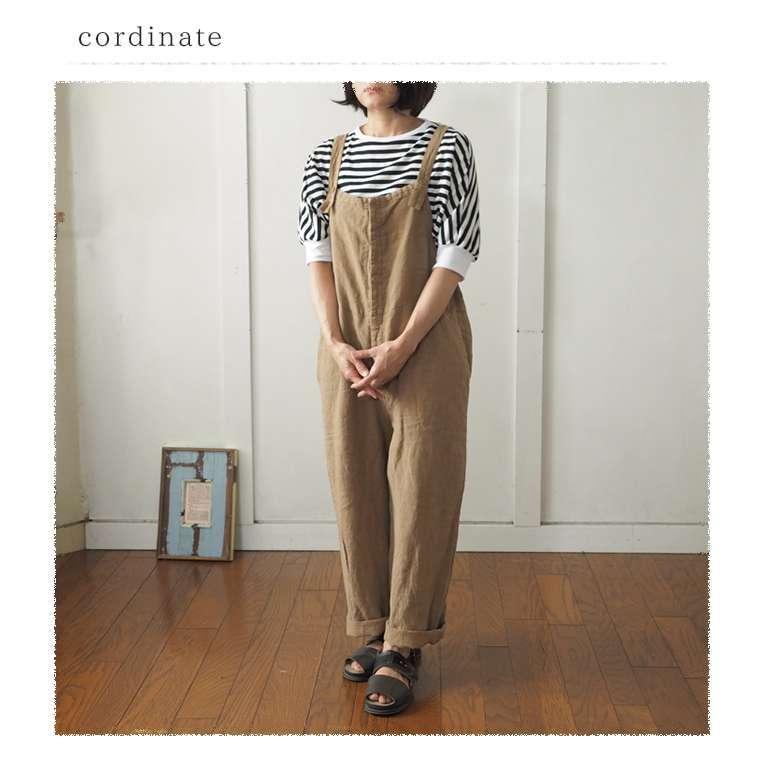 YARRA（ヤラ） ナチュラルな素材感のサロペットパンツ しっかりリネン