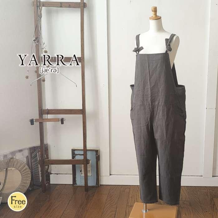 新品 YARRA ヤラ ⿻ コットンリネン サロペットパンツ 柔らか ナチュラル YARRA（ヤラ） オールシーズンコットンリネンサロペットパンツ