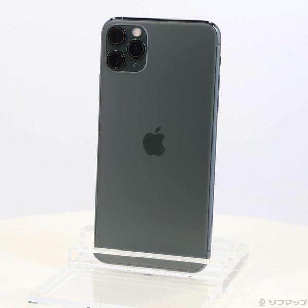 〔中古〕Apple(アップル) iPhone11 Pro Max 256GB ミッドナイトグリーン MWHM2J／A SIMフリー〔276-ud〕
