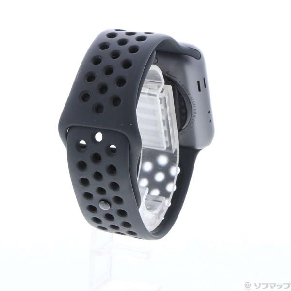 〔中古〕Apple(アップル) Apple Watch Series 3 Nike+ GPS 42mm スペースグレイアルミニウムケース アンスラサイト／ブラックNikeスポーツバンド〔262-ud〕｜u-sofmap｜03