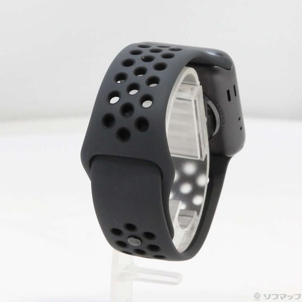 室内搬入設置無料 〔〕Apple Watch Series 3 Nike+ GPS + Cellular 38mm スペースグレイアルミニウムケース アンスラサイト／ブラックNikeスポーツバンド〔352-ud〕