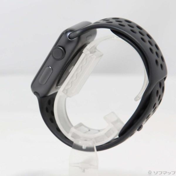 〔中古〕Apple(アップル) Apple Watch Series 3 Nike+ GPS 42mm スペースグレイアルミニウムケース アンスラサイト／ブラックNikeスポーツバンド〔198-ud〕｜u-sofmap｜02